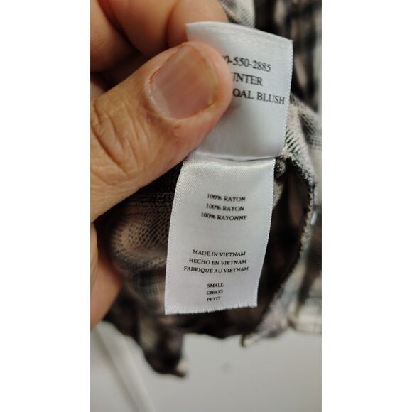 Rails Women's Small Tan, Black, & White Flannel Plaid Button UP LongSleeve Shirt - Picture 4 of 6